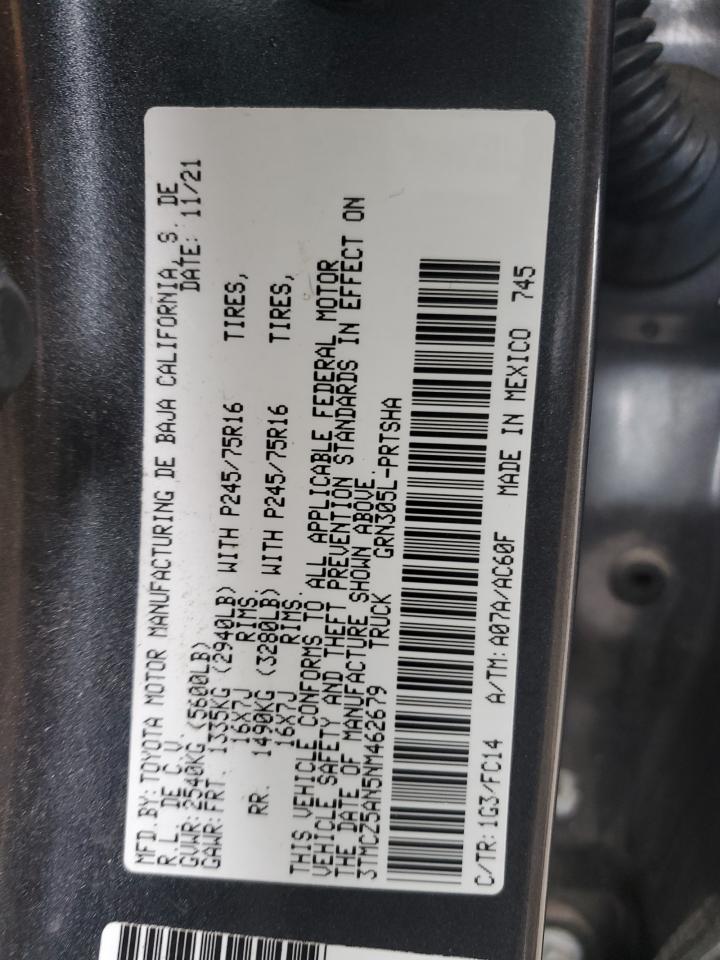 2022 TOYOTA TACOMA DOUBLE CAB photo 12