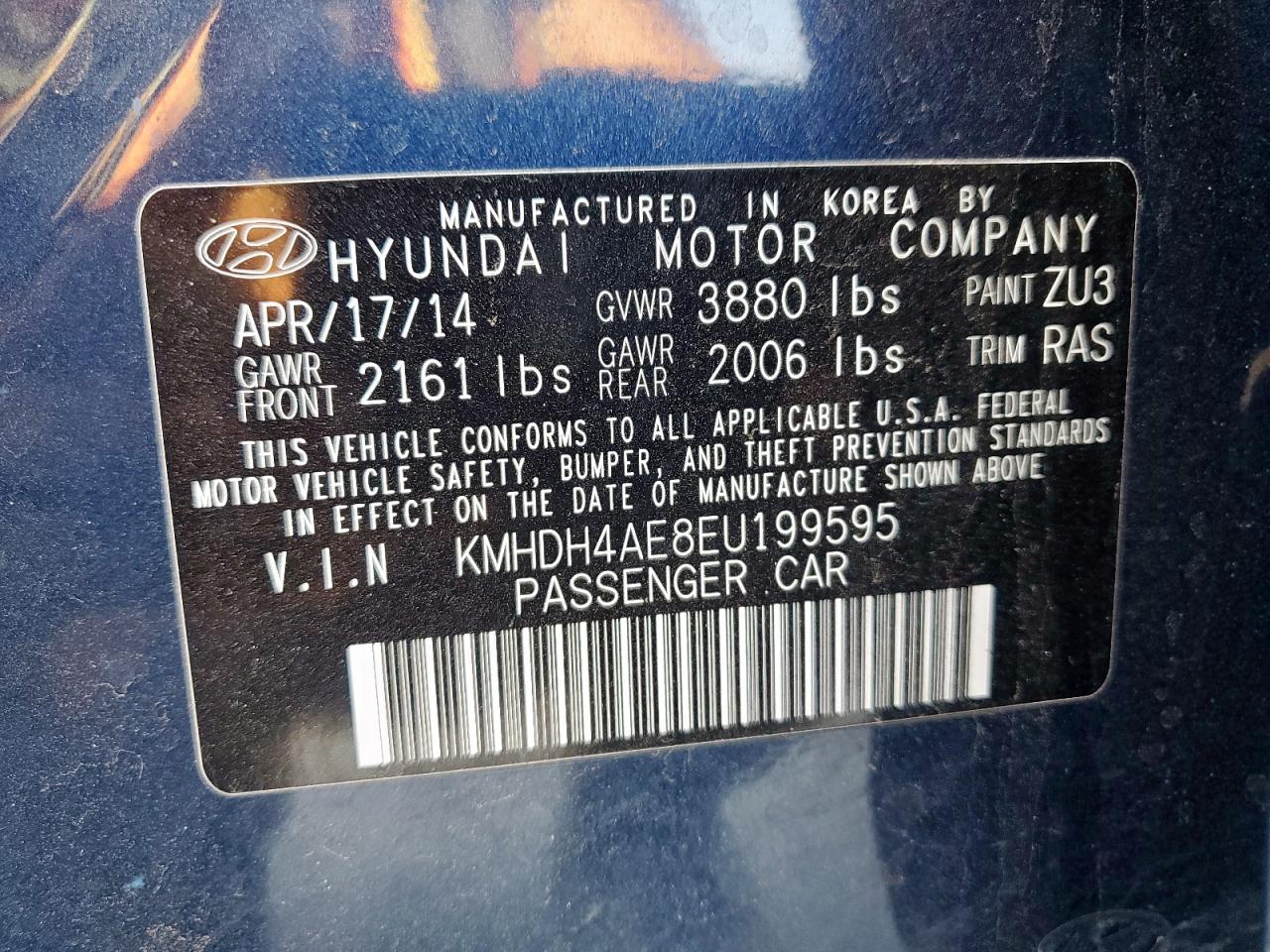 2014 HYUNDAI ELANTRA SE photo 25