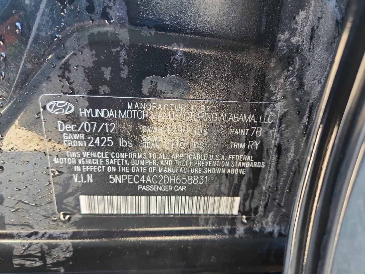 2013 HYUNDAI SONATA LIMITED photo 12