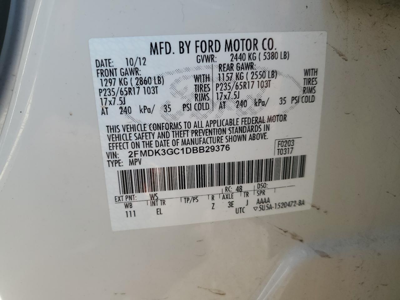 2013 FORD EDGE SE photo 13