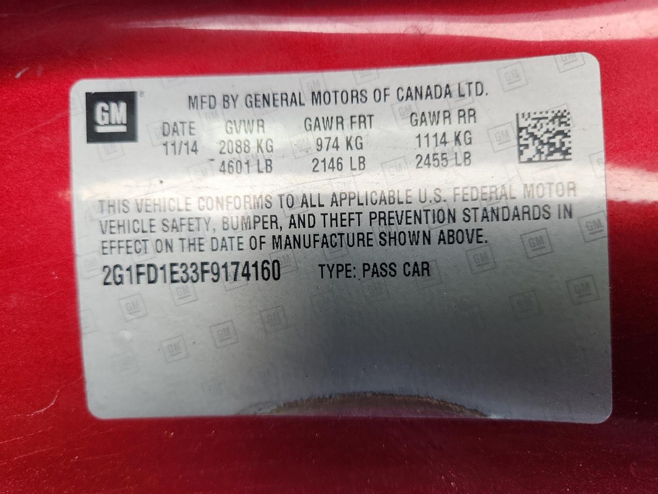 2015 CHEVROLET CAMARO LT photo 34