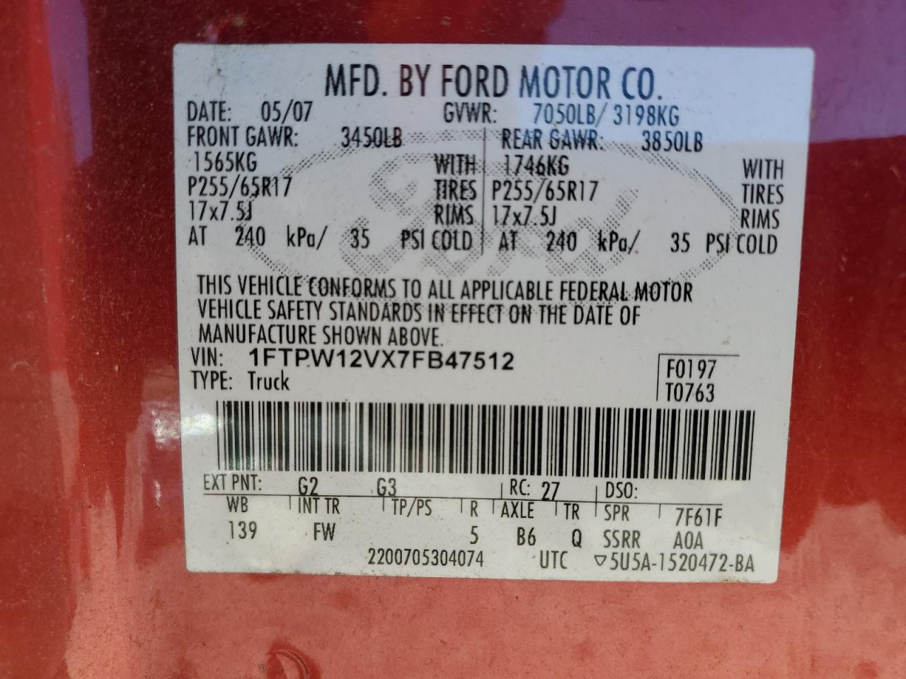 2007 FORD F150 SUPERCREW photo 13