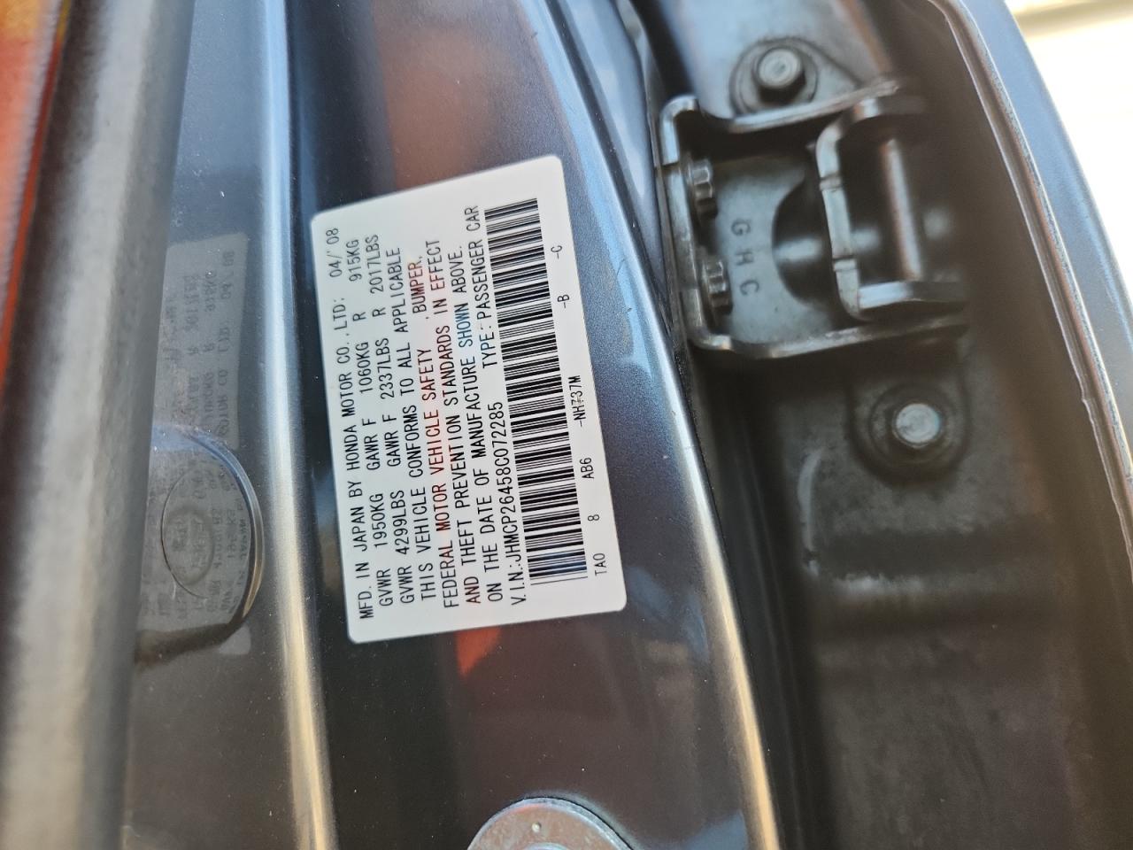 2008 HONDA ACCORD LXP photo 23