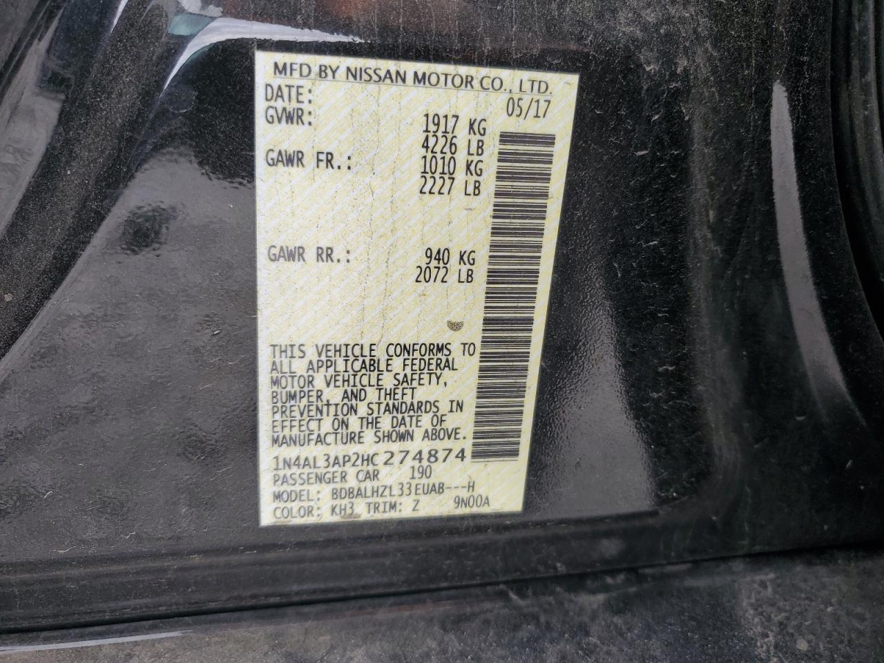 2017 NISSAN ALTIMA photo 23