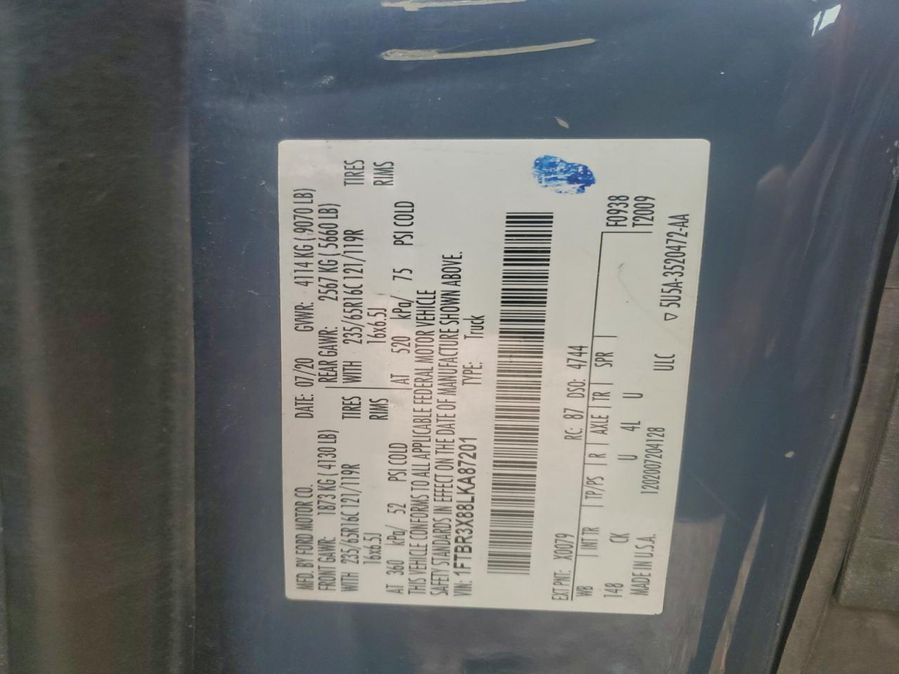 2020 FORD TRANSIT DELIVERY VAN photo 25