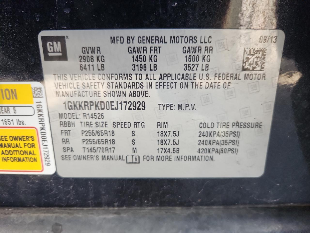 2014 GMC ACADIA SLE photo 25