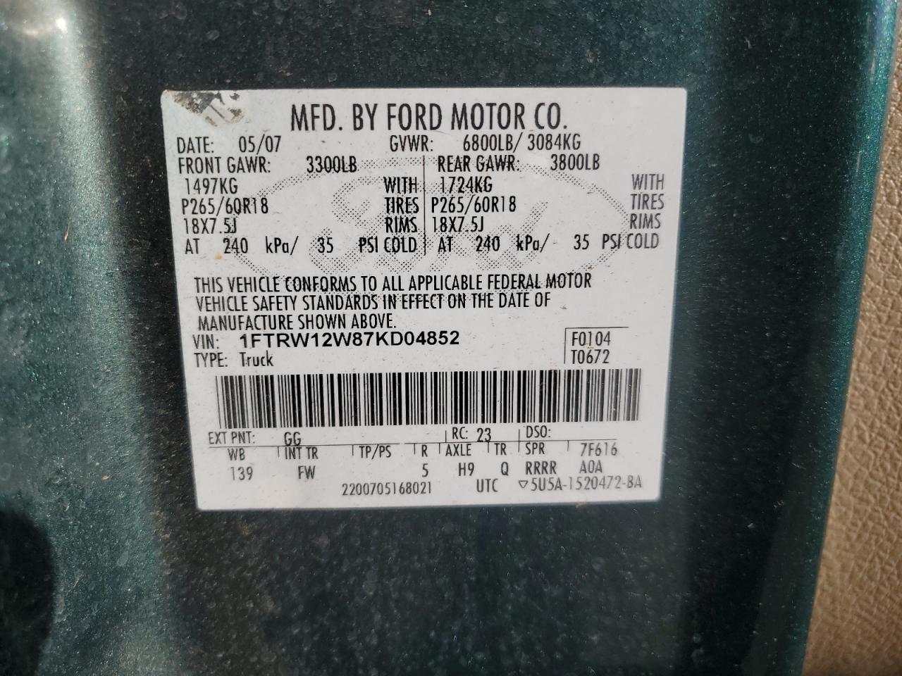 2007 FORD F150 SUPERCREW photo 23