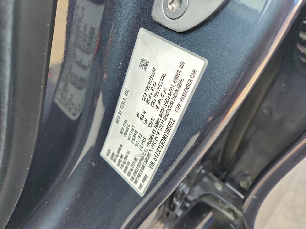 2021 TESLA MODEL 3 photo 12