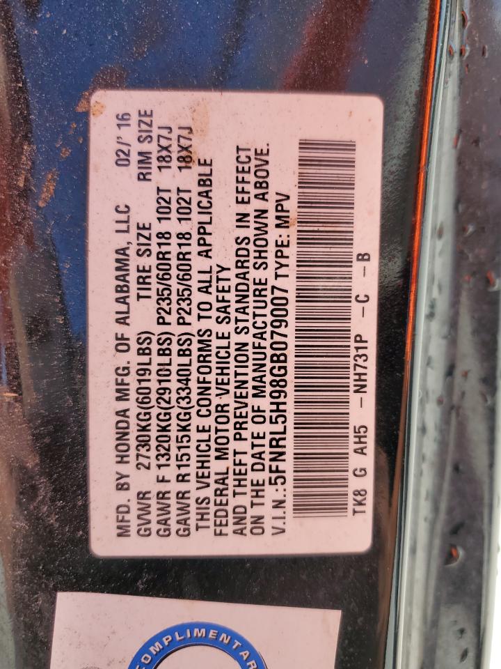 2016 HONDA ODYSSEY TOURING photo 27