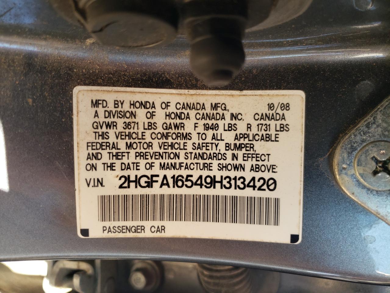 2009 HONDA CIVIC LX photo 45