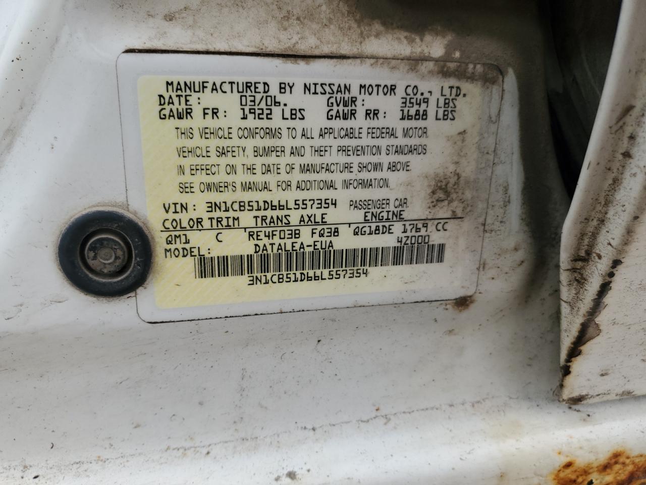 2006 NISSAN SENTRA photo 23