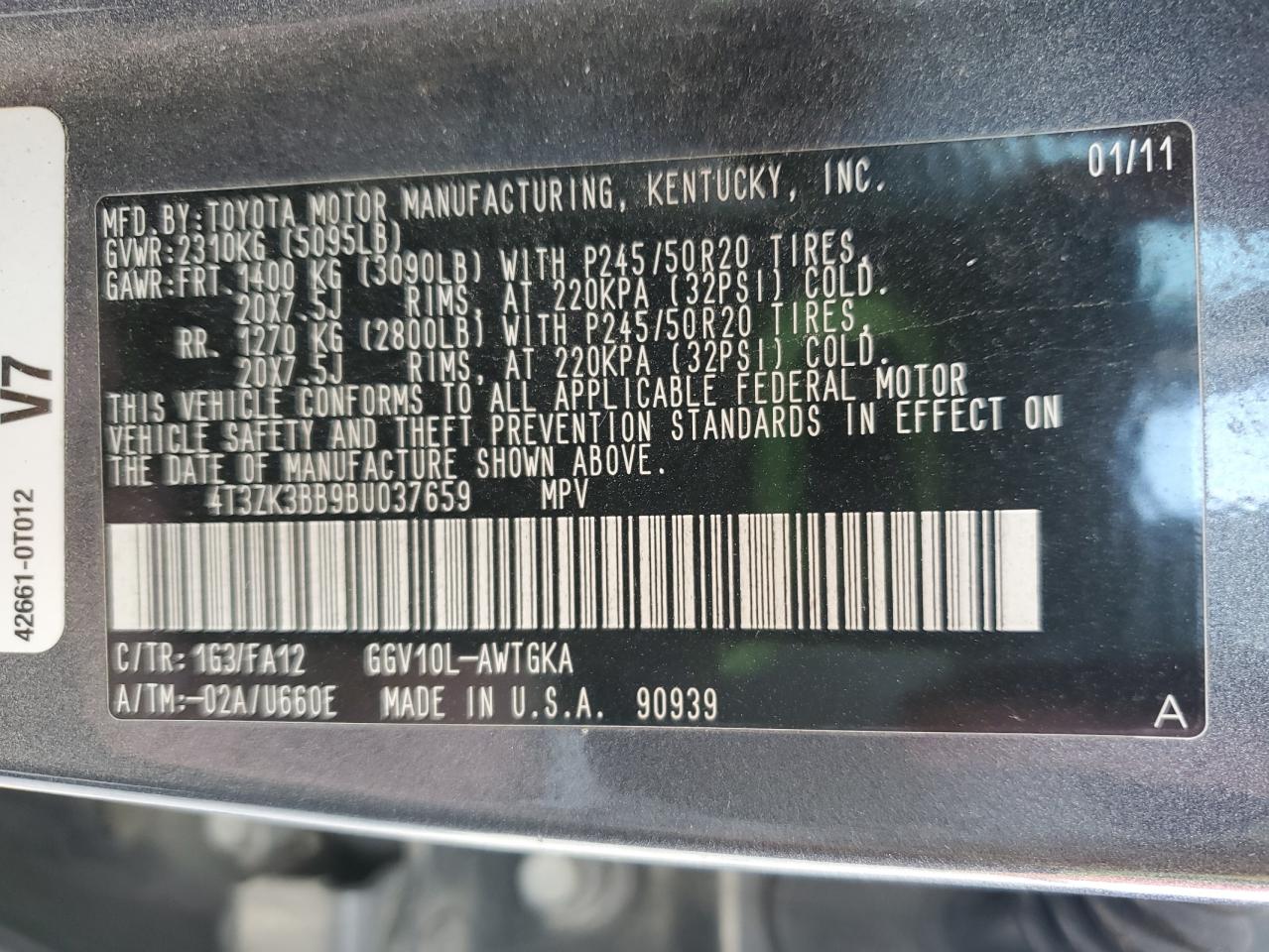 2011 TOYOTA VENZA photo 12