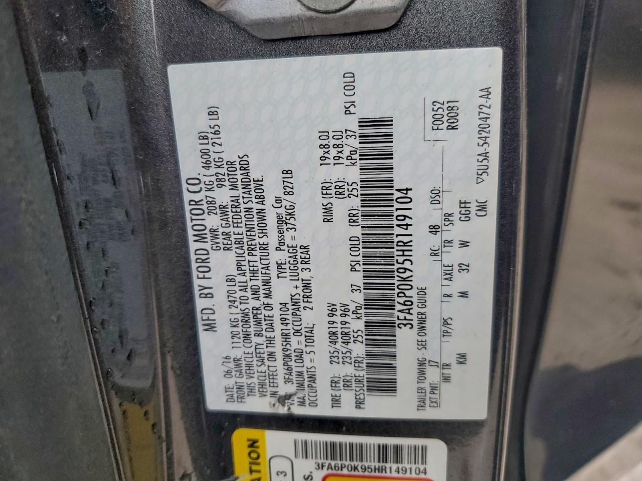 2017 FORD FUSION TITANIUM photo 12