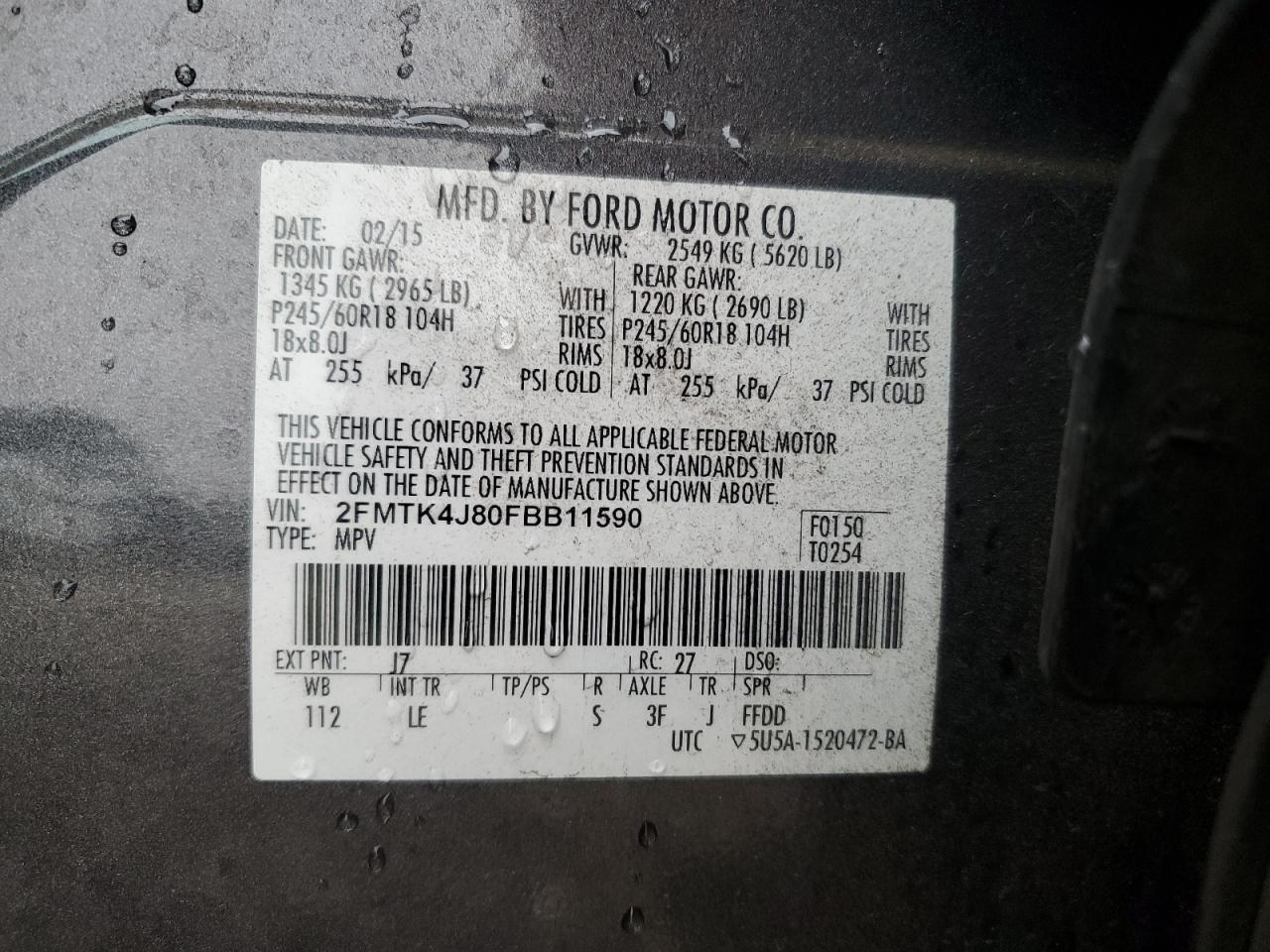 2015 FORD EDGE SEL photo 37