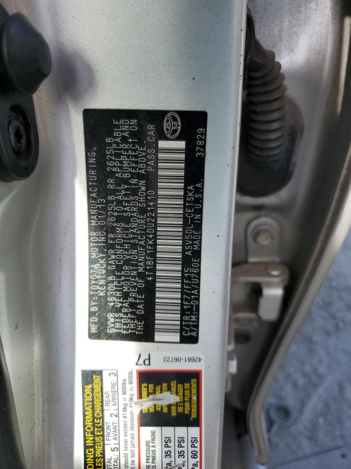 2013 TOYOTA CAMRY L photo 12
