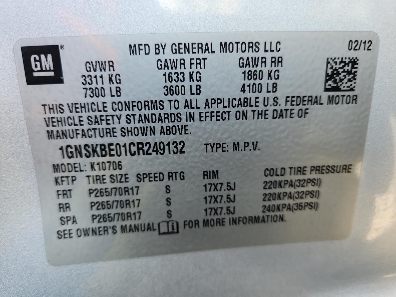 2012 CHEVROLET TAHOE K1500 LT photo 14