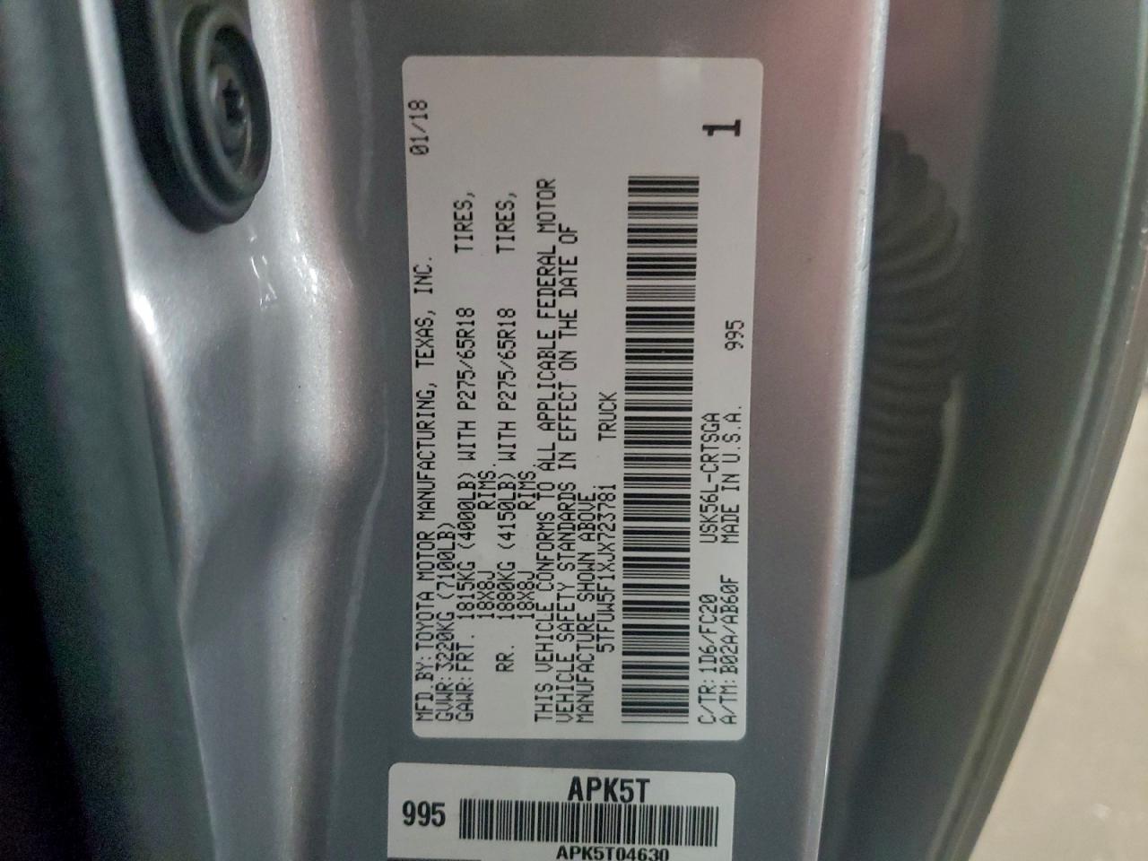 2018 TOYOTA TUNDRA DOUBLE CAB SR photo 13