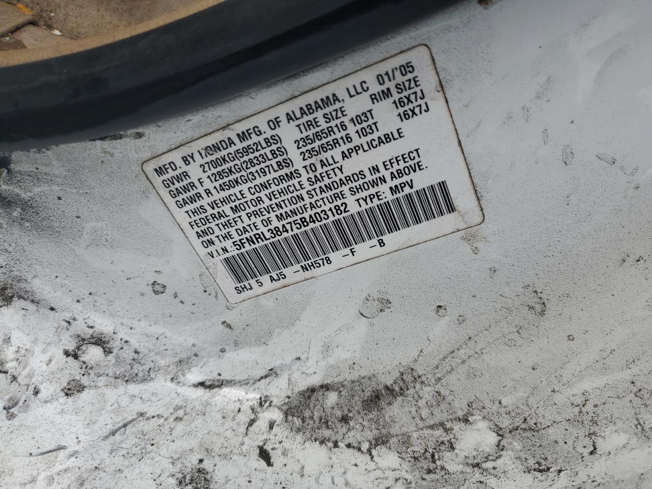2005 HONDA ODYSSEY EX photo 23