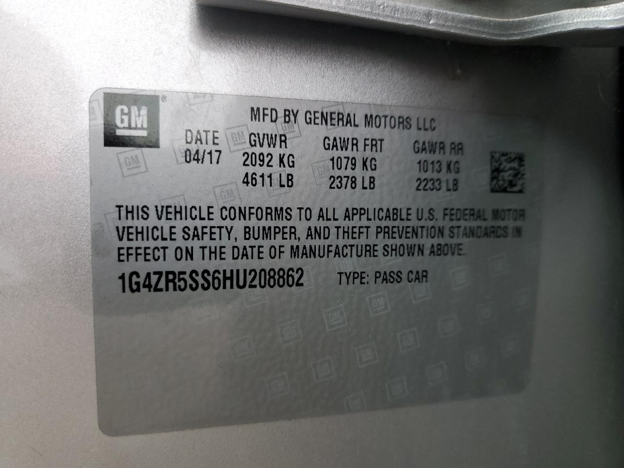 2017 BUICK LACROSSE PREMIUM photo 12