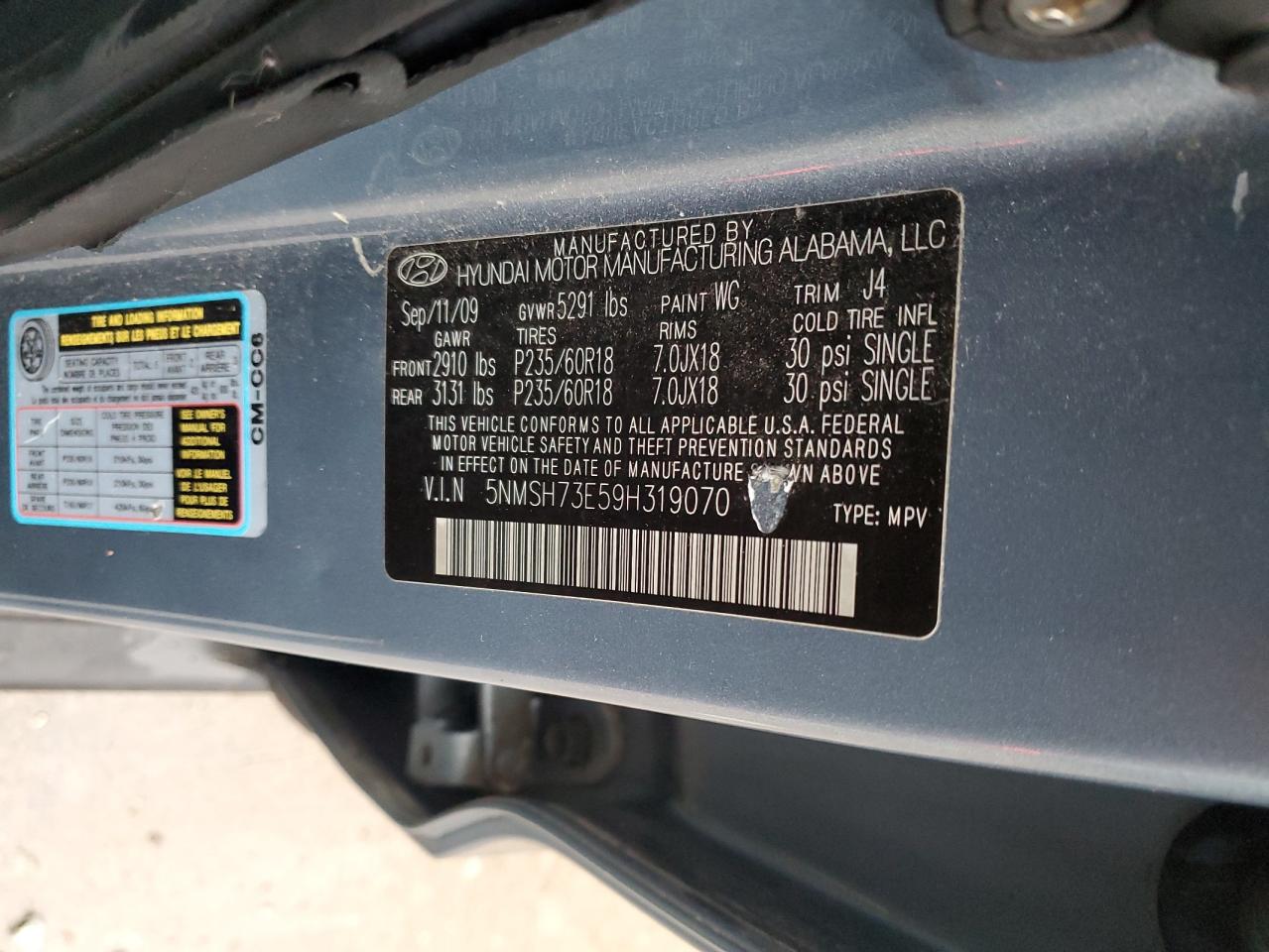 2009 HYUNDAI SANTA FE SE photo 37