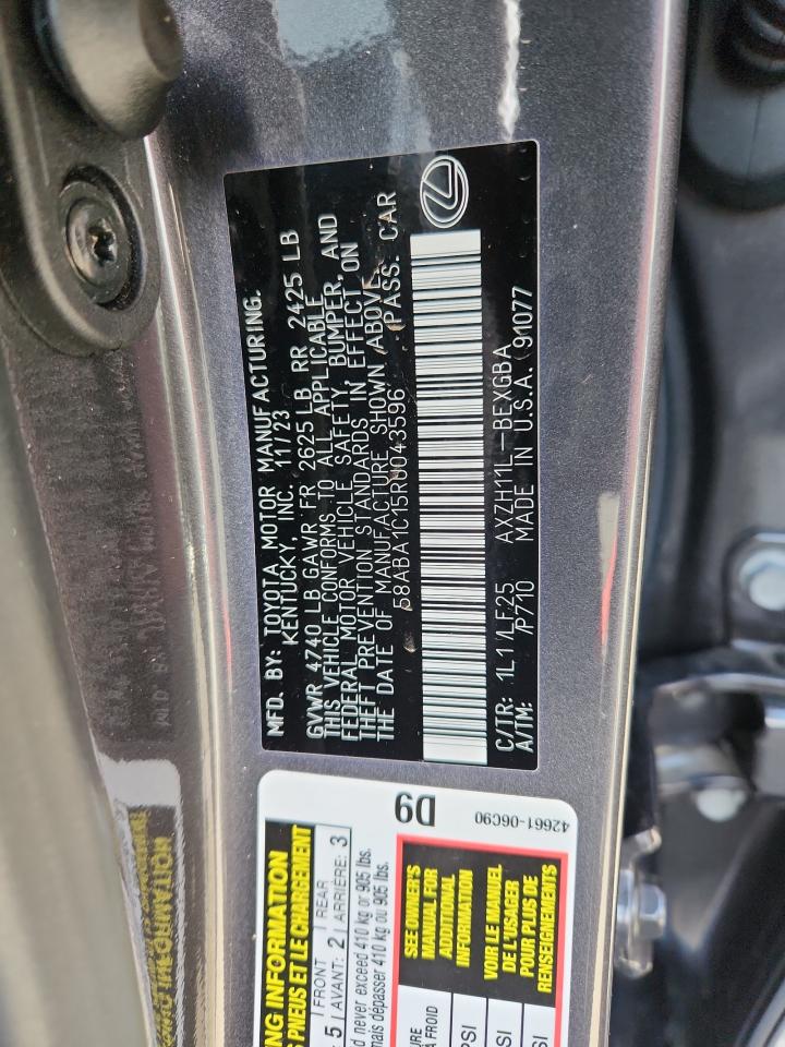 2024 LEXUS ES 300H F SPORT HANDLING photo 12