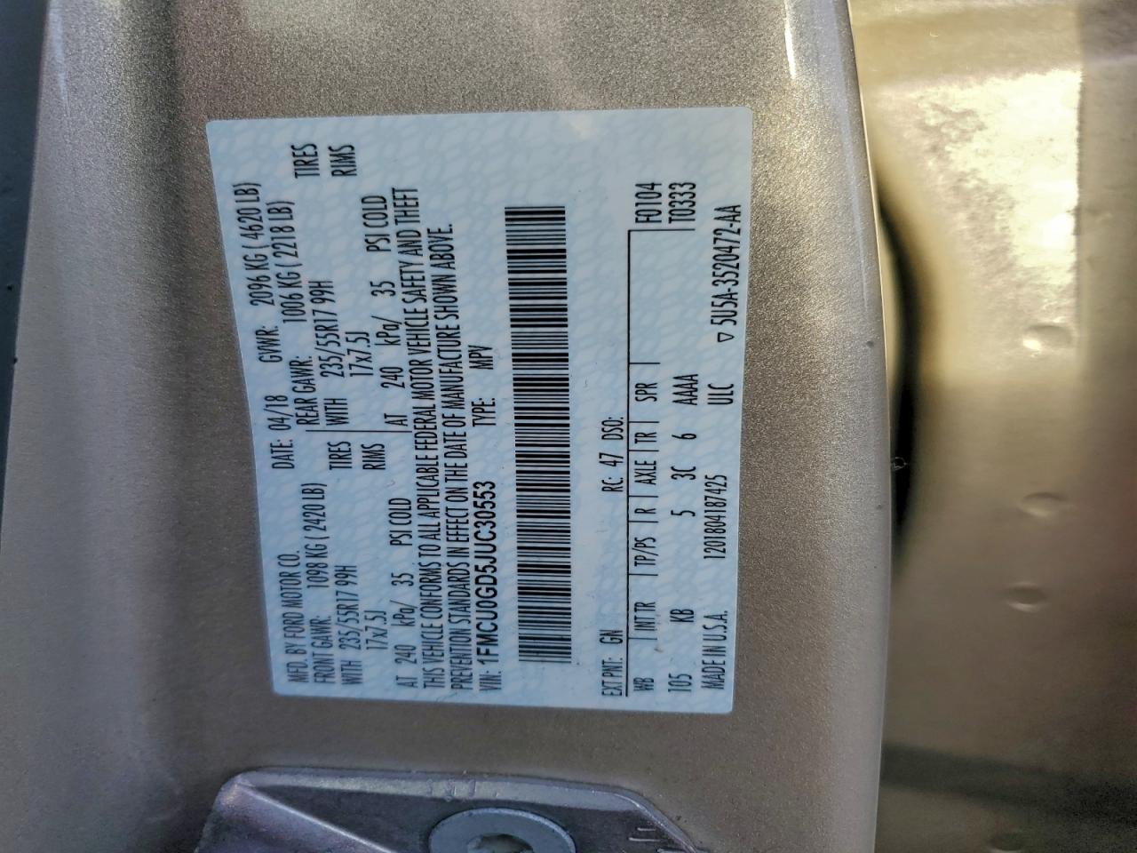 2018 FORD ESCAPE SE photo 27
