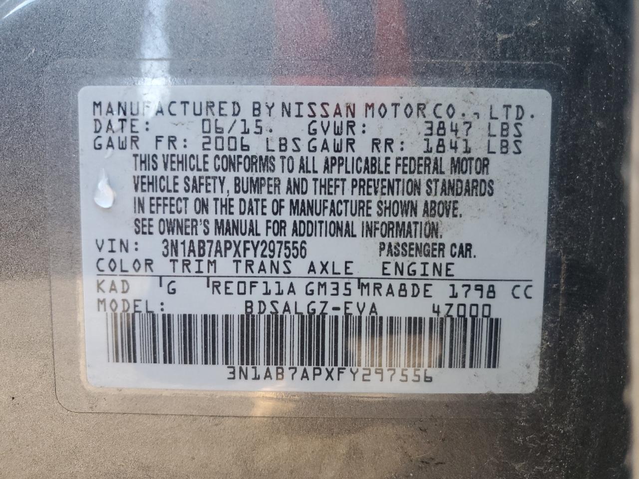 2015 NISSAN SENTRA SL photo 23