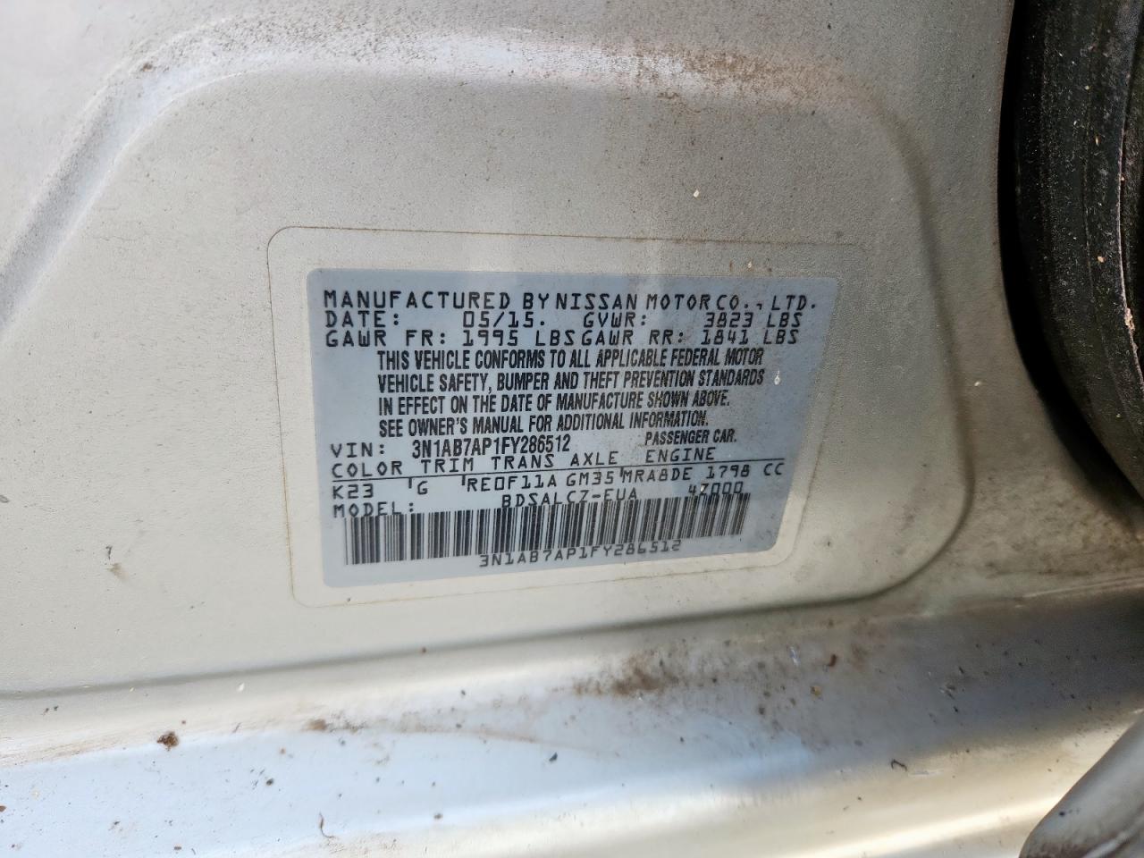 2015 NISSAN SENTRA S photo 13