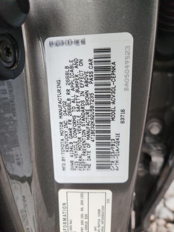 2002 TOYOTA CAMRY LE photo 34