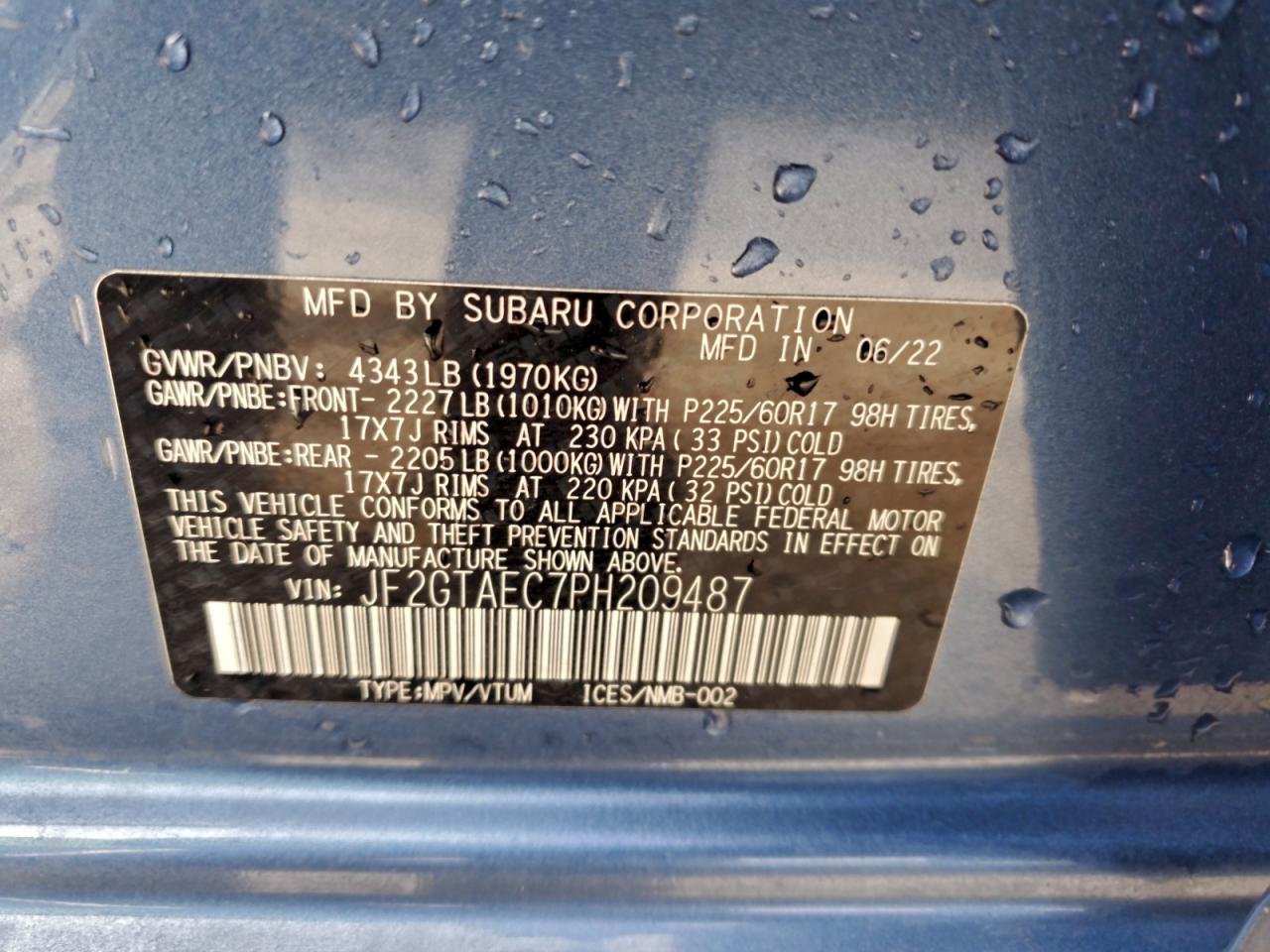 2023 SUBARU CROSSTREK PREMIUM photo 12