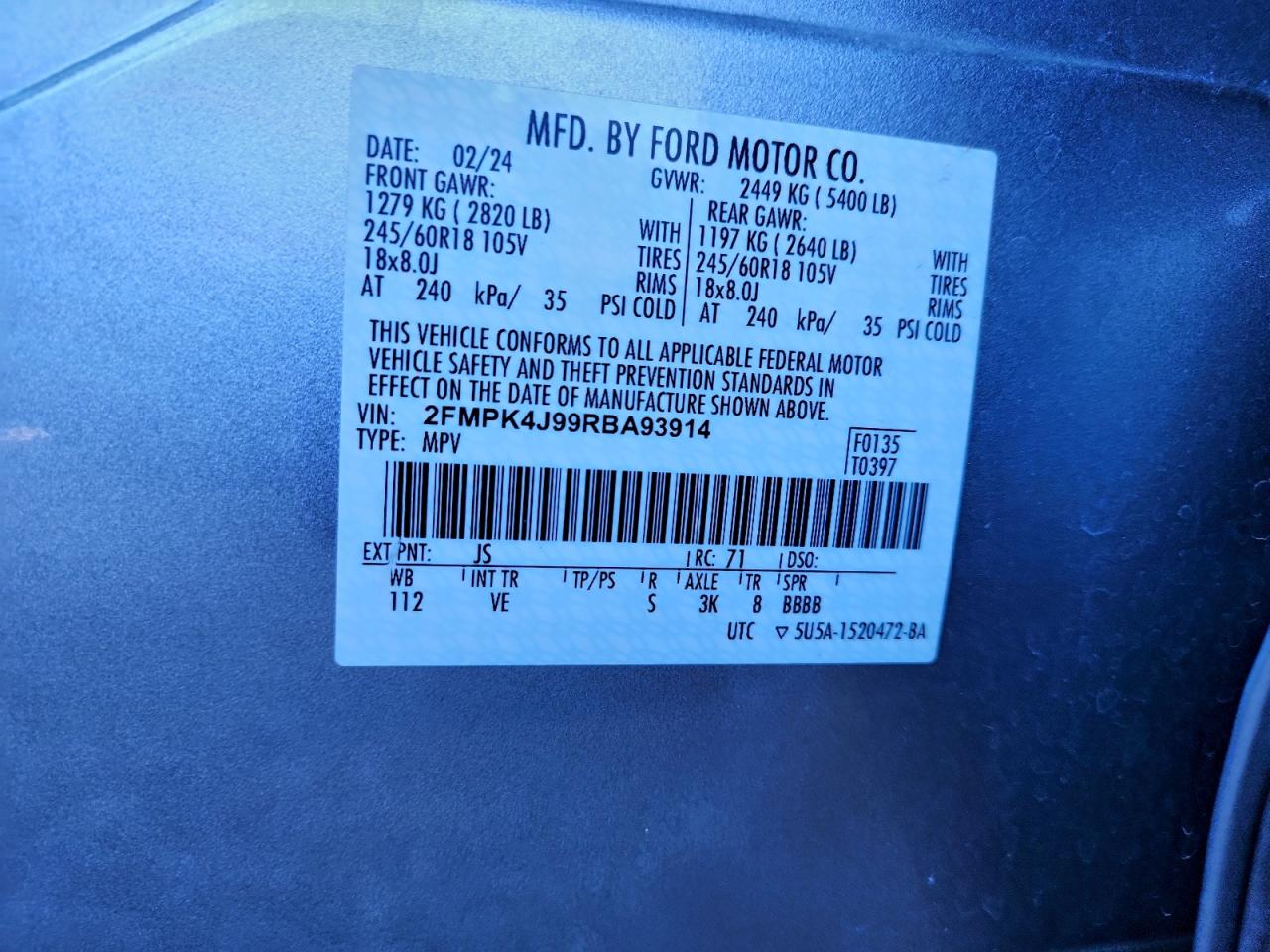 2024 FORD EDGE SEL photo 14