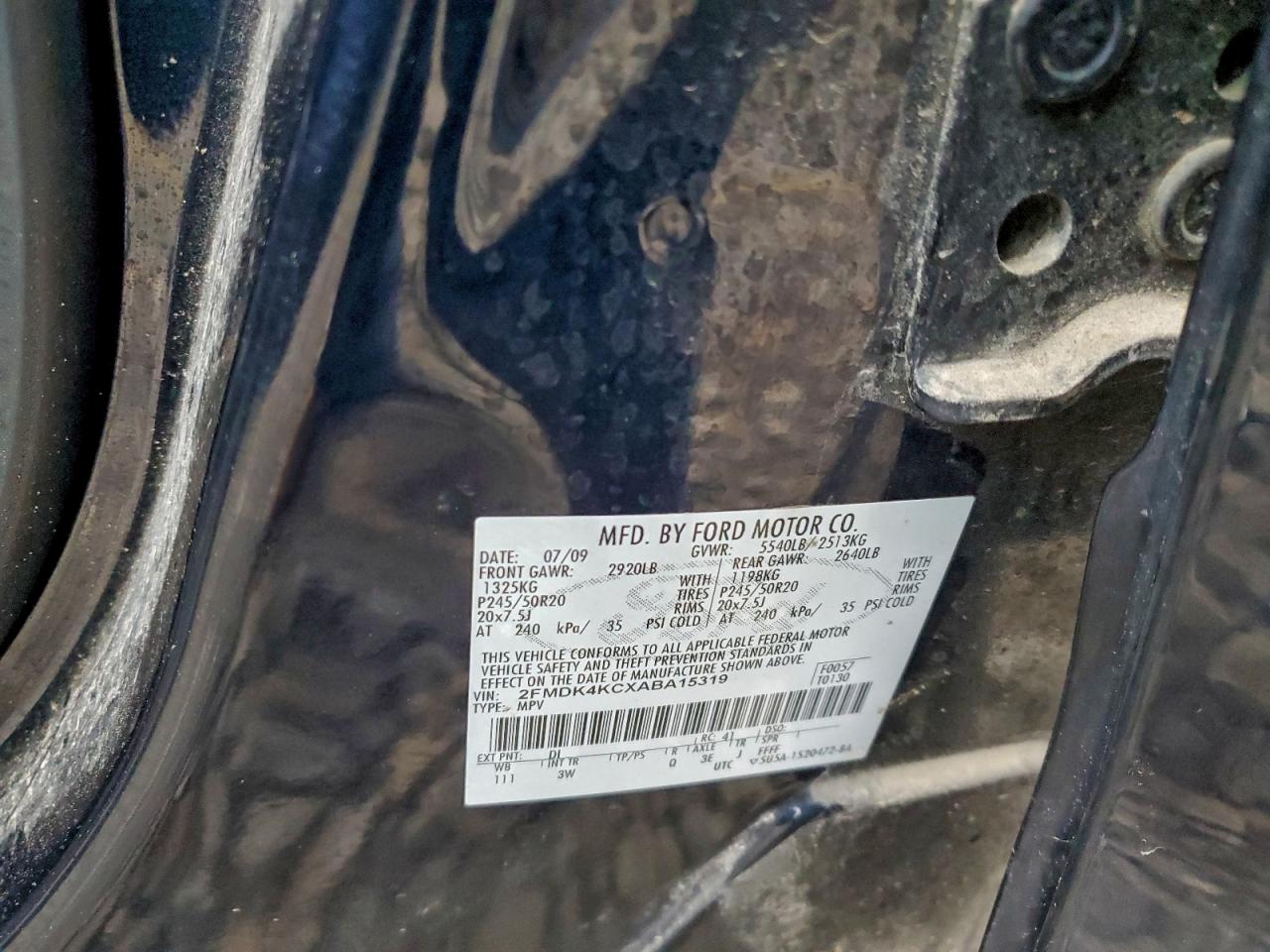 2010 FORD EDGE LIMITED photo 12