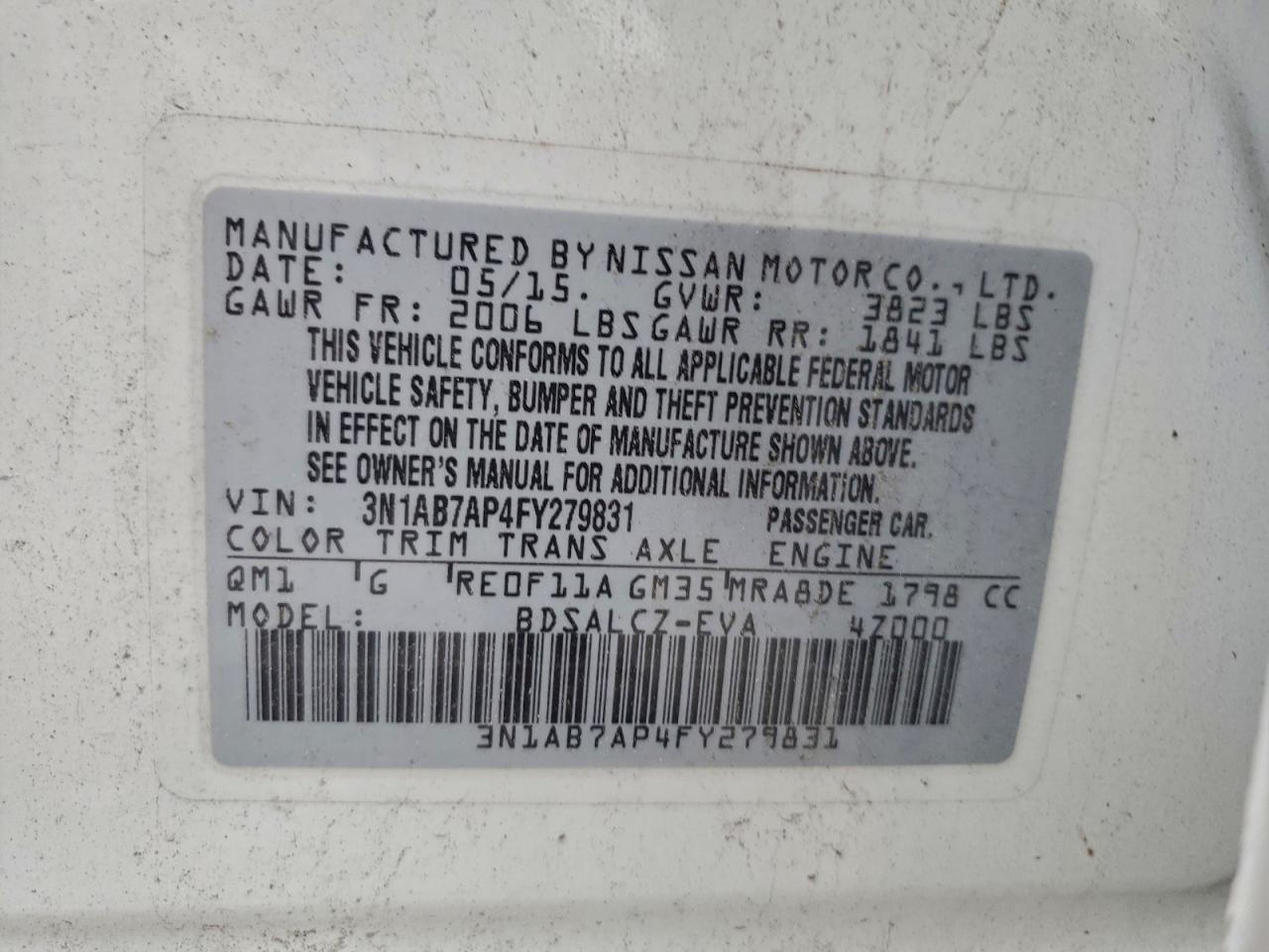 2015 NISSAN SENTRA S photo 23