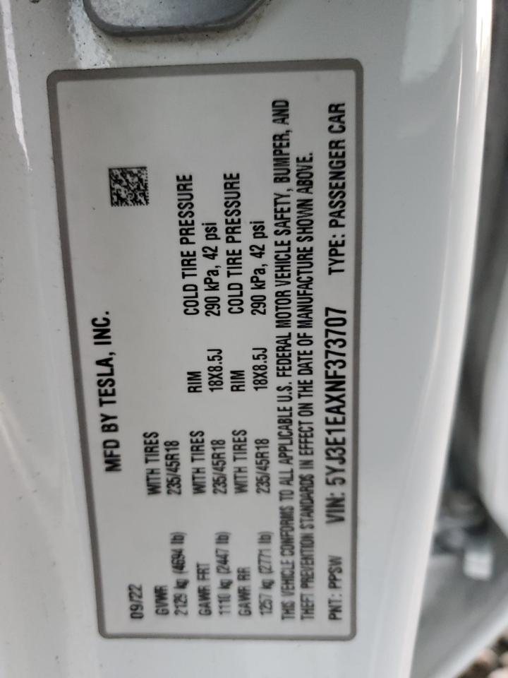2022 TESLA MODEL 3 photo 25