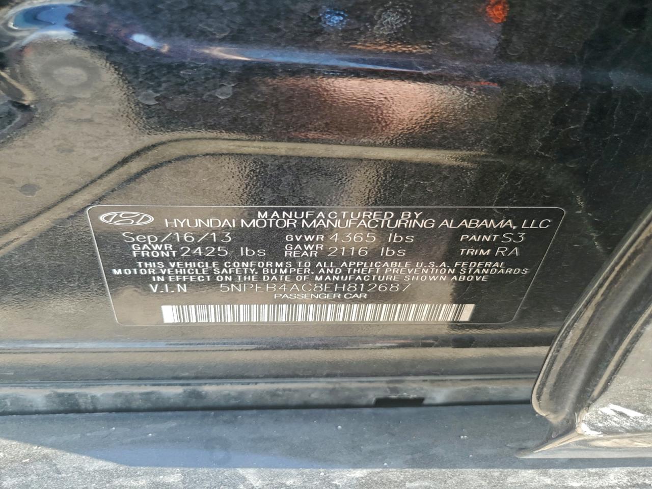 2014 HYUNDAI SONATA GLS photo 12