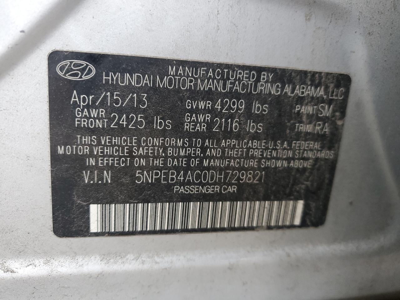 2013 HYUNDAI SONATA GLS photo 23