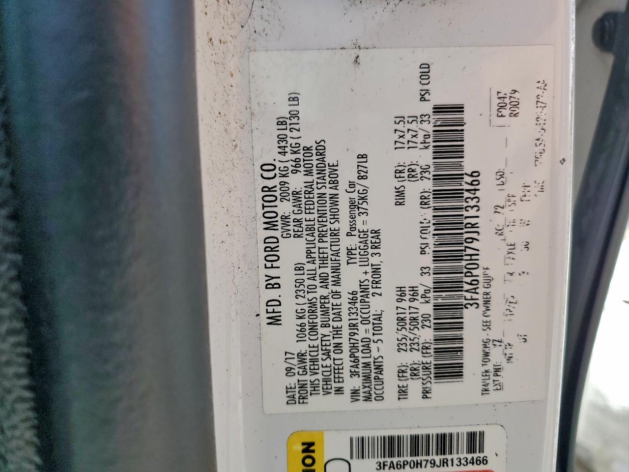 2018 FORD FUSION SE photo 23