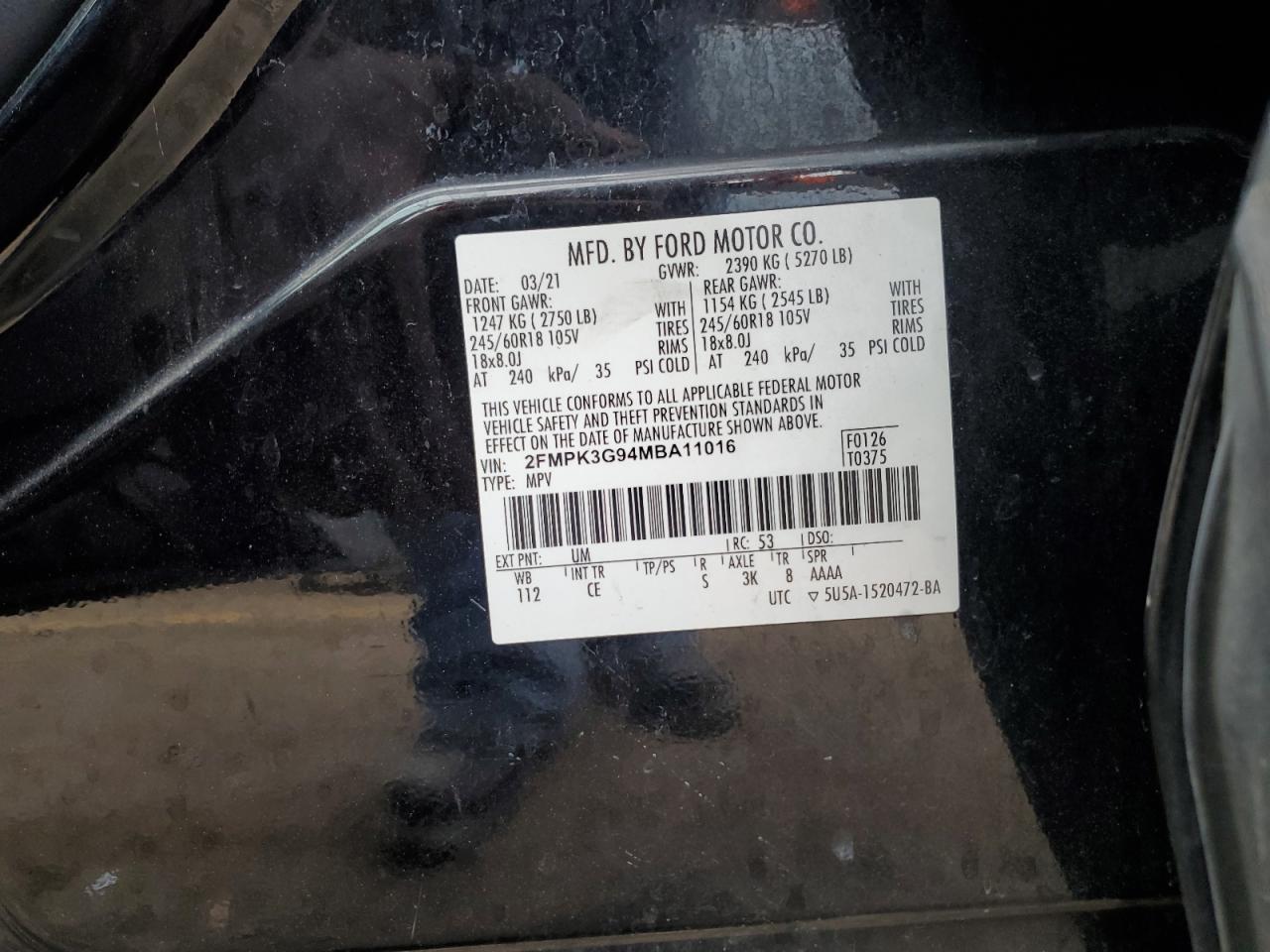 2021 FORD EDGE SE photo 12