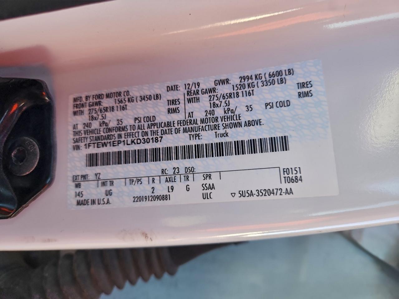 2020 FORD F150 SUPERCREW photo 13