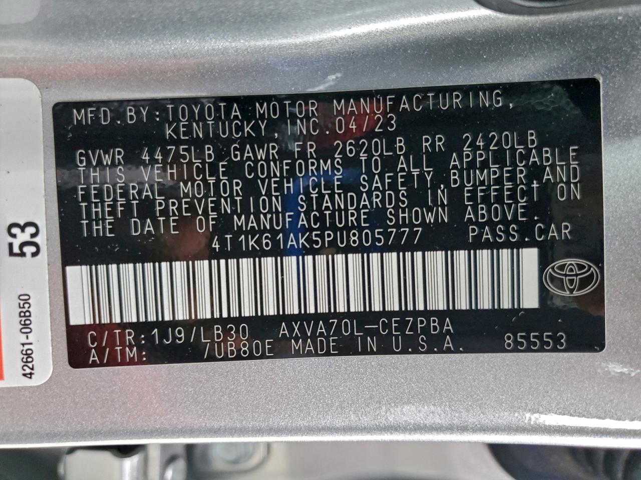 2023 TOYOTA CAMRY XSE photo 12