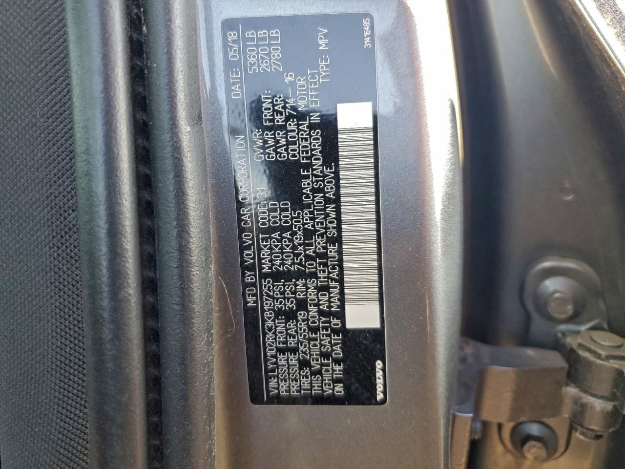 2019 VOLVO XC60 T5 photo 37