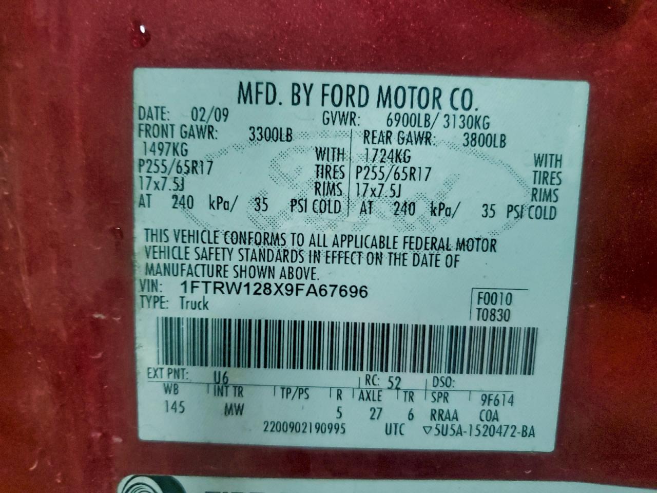 2009 FORD F150 photo 12