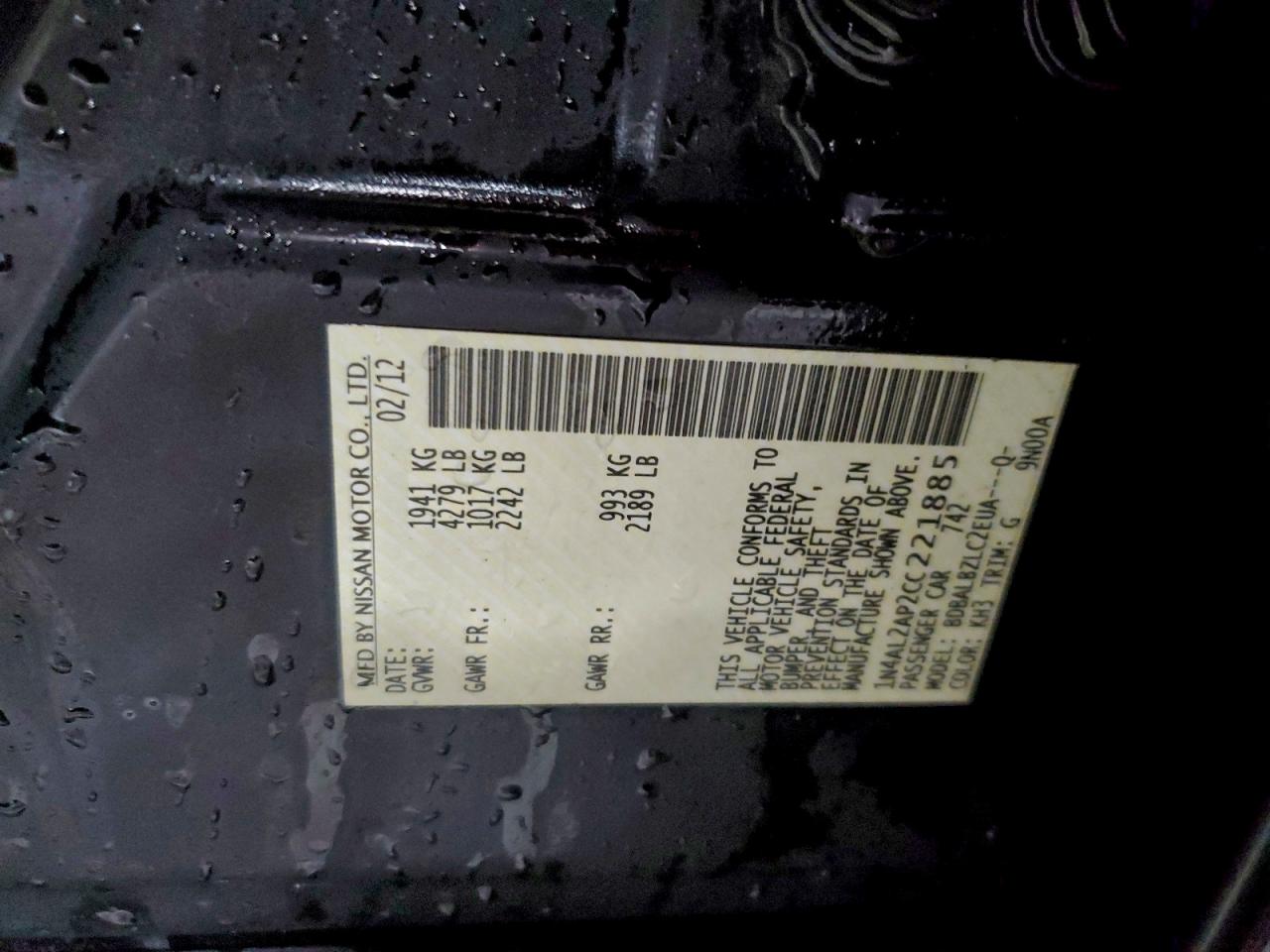 2012 NISSAN ALTIMA 2.5 photo 23