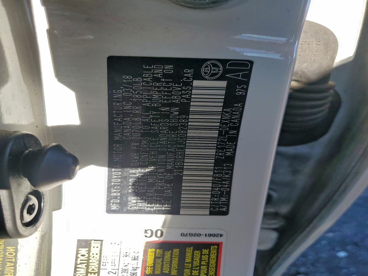 2018 TOYOTA COROLLA L photo 34