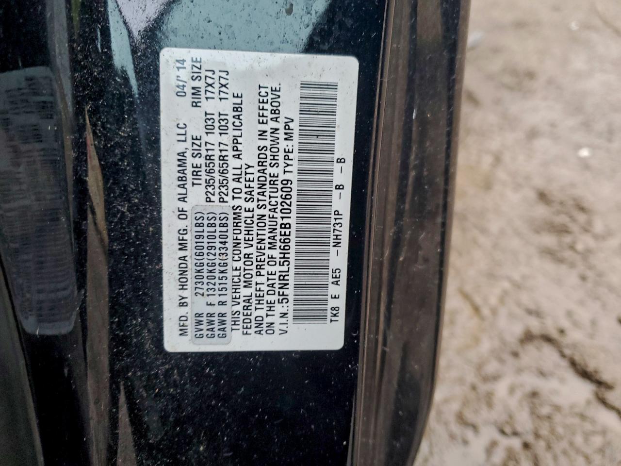 2014 HONDA ODYSSEY EXL photo 14