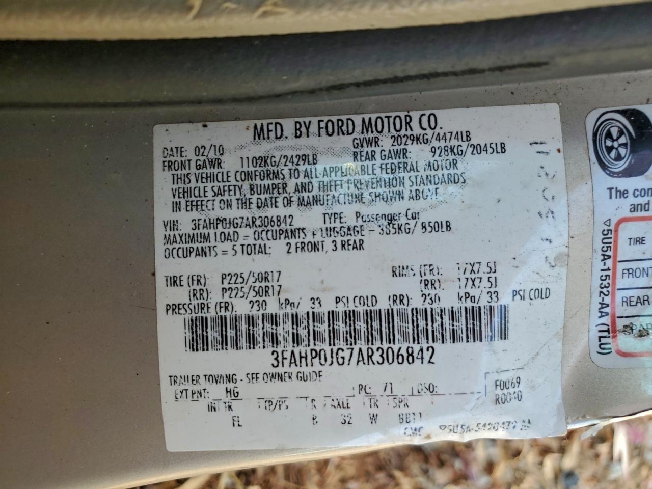 2010 FORD FUSION SEL photo 23