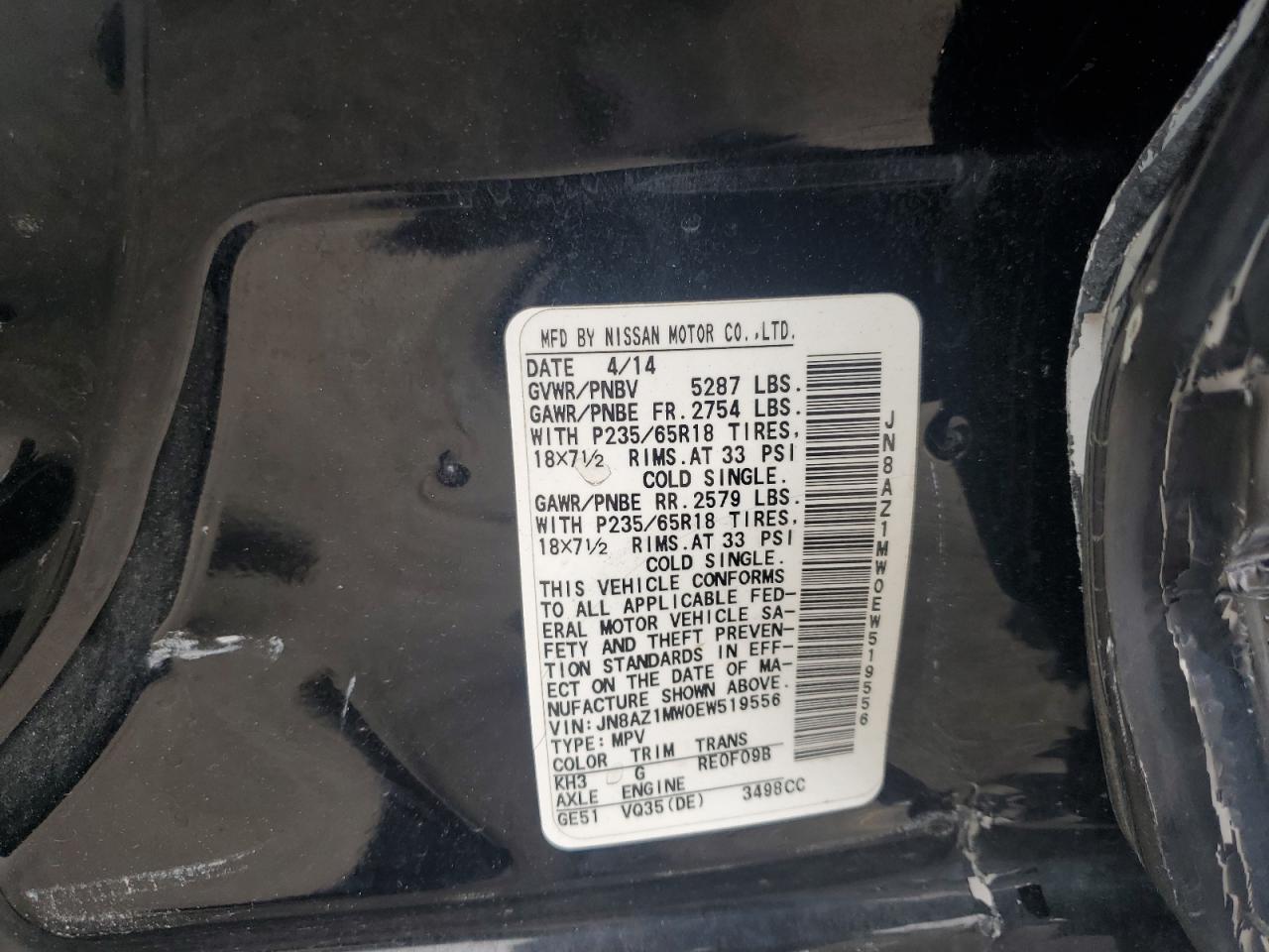 2014 NISSAN MURANO S photo 37