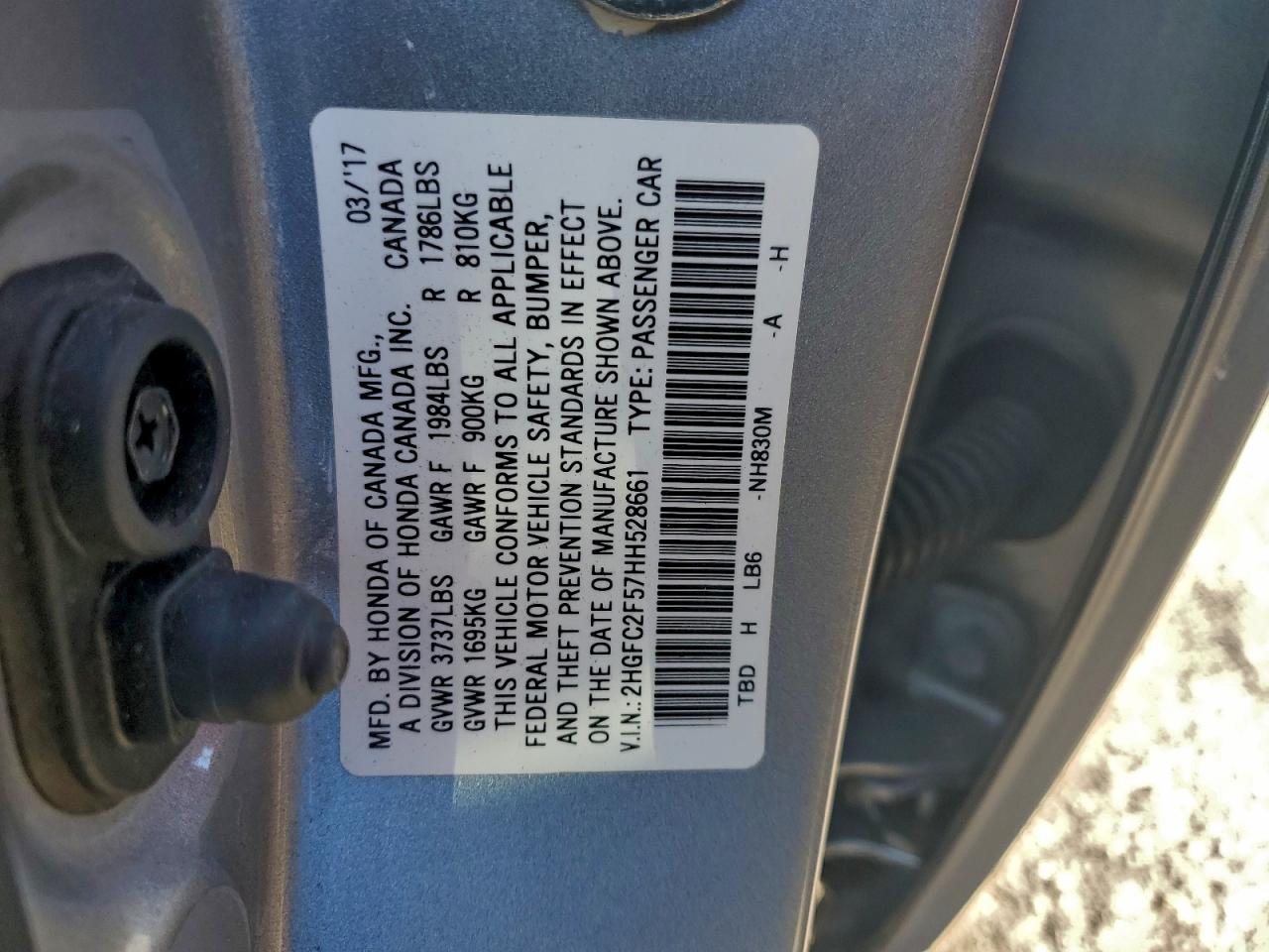 2017 HONDA CIVIC photo 12