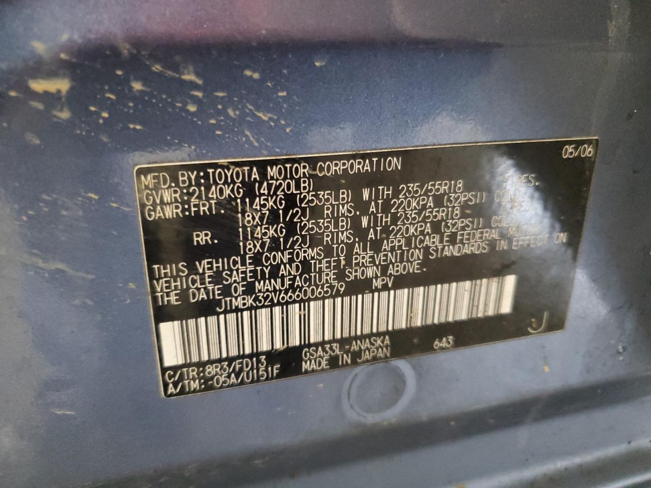 2006 TOYOTA RAV4 SPORT photo 13