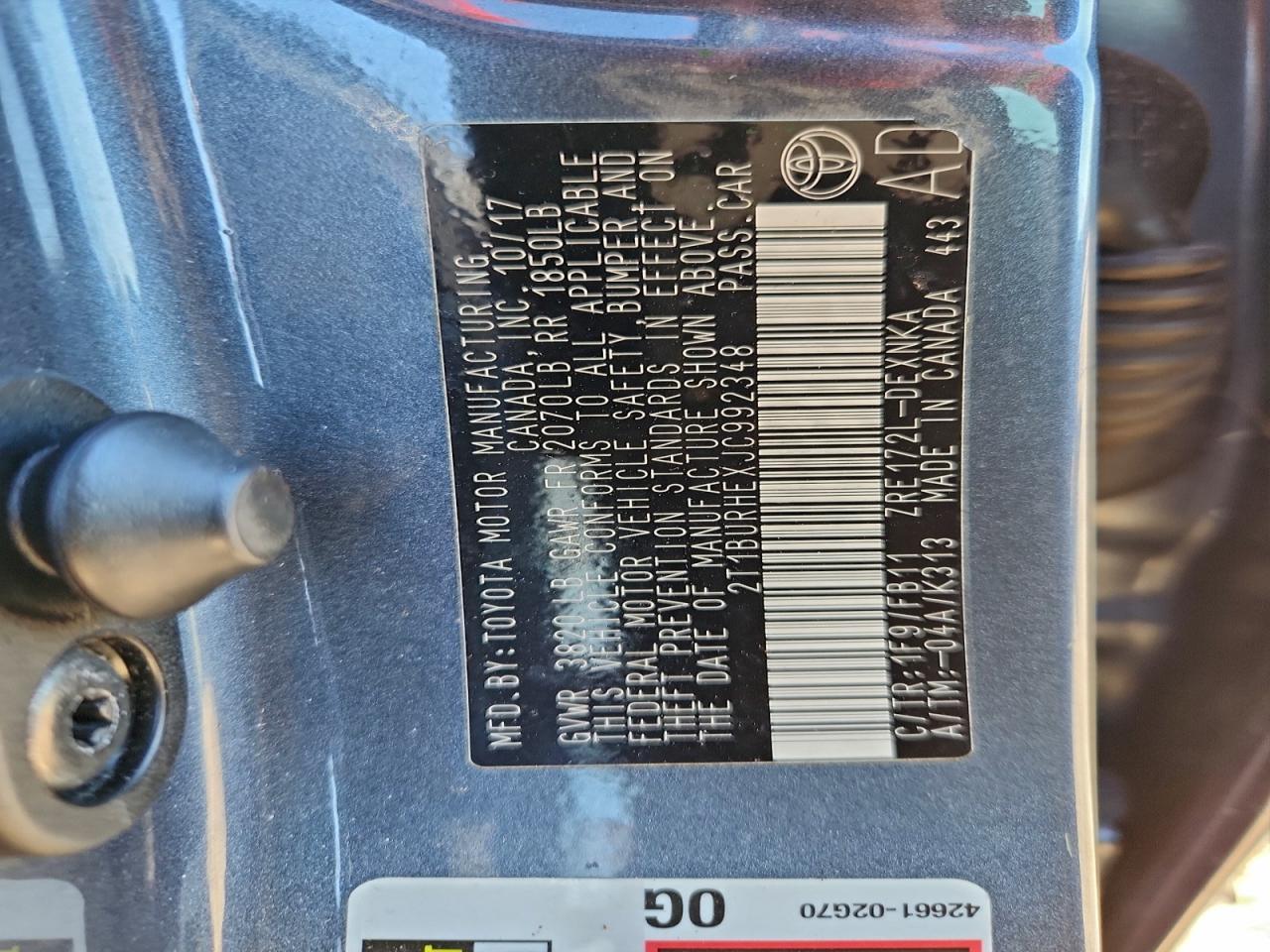 2018 TOYOTA COROLLA L photo 23